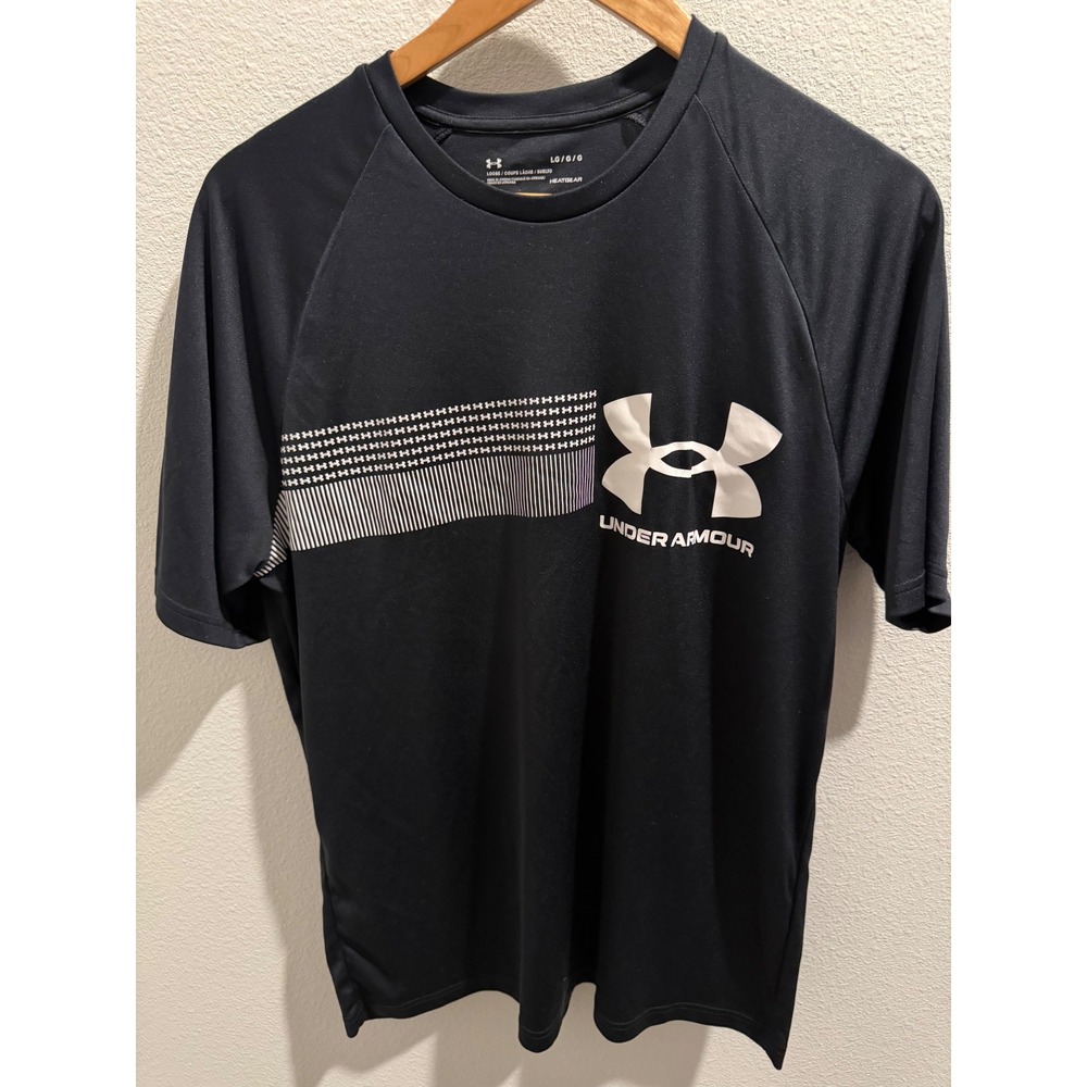 Under Armour Mens HeatGear Short Sleeve Graphic T-Shirt Black Large LG/G/G